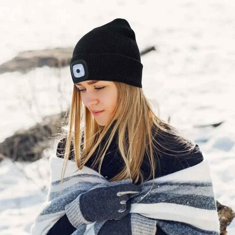 🧢 Bonnet LED Rechargeable – Lampe Frontale Intégrée | USB, 3 Niveaux de Luminosité