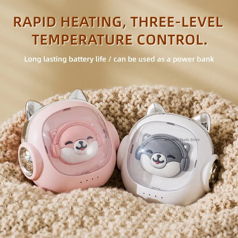 Chauffe-Mains Électrique 2 en 1 – Rechargeable USB | Chauffage Rapide + Power Bank