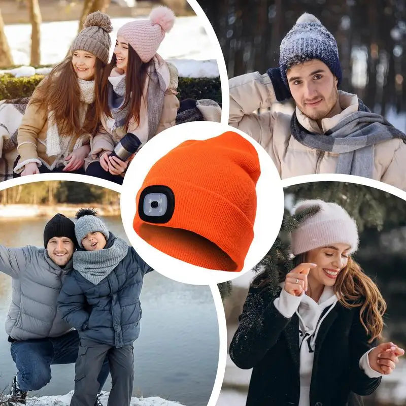 🧢 Bonnet LED Rechargeable – Lampe Frontale Intégrée | USB, 3 Niveaux de Luminosité