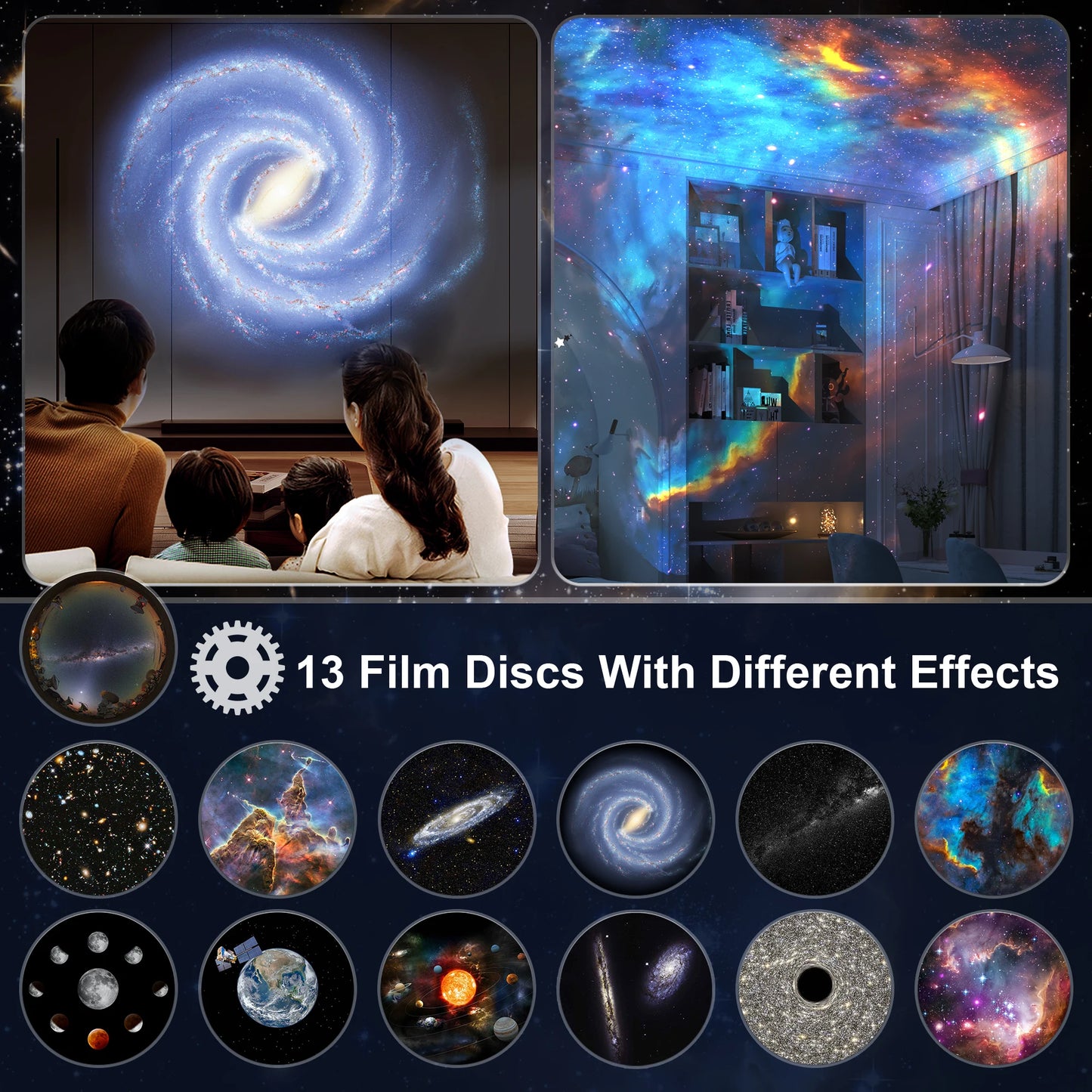 Galaxy Projector – Planétarium Étoilé Réaliste | Ciel Nocturne, Lune & Constellations