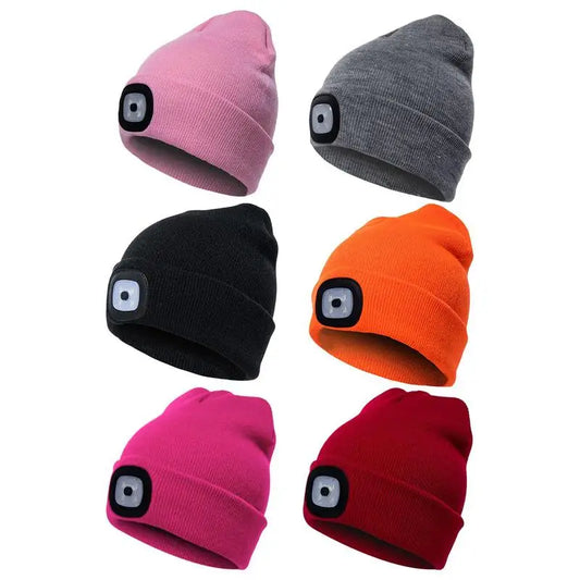 🧢 Bonnet LED Rechargeable – Lampe Frontale Intégrée | USB, 3 Niveaux de Luminosité